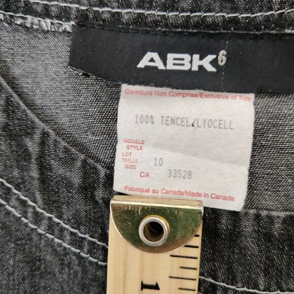 ABK Vintage Women's Maxi Dress Size 10 Gray 100% Tencel Lyocell 90s Style Goth - Picture 3 of 7